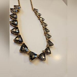 J. Crew Smoke Glass and Brass Necklace